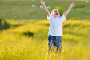 Child with bubbles