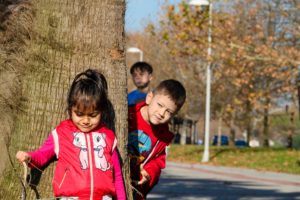 Children playing hide and seek